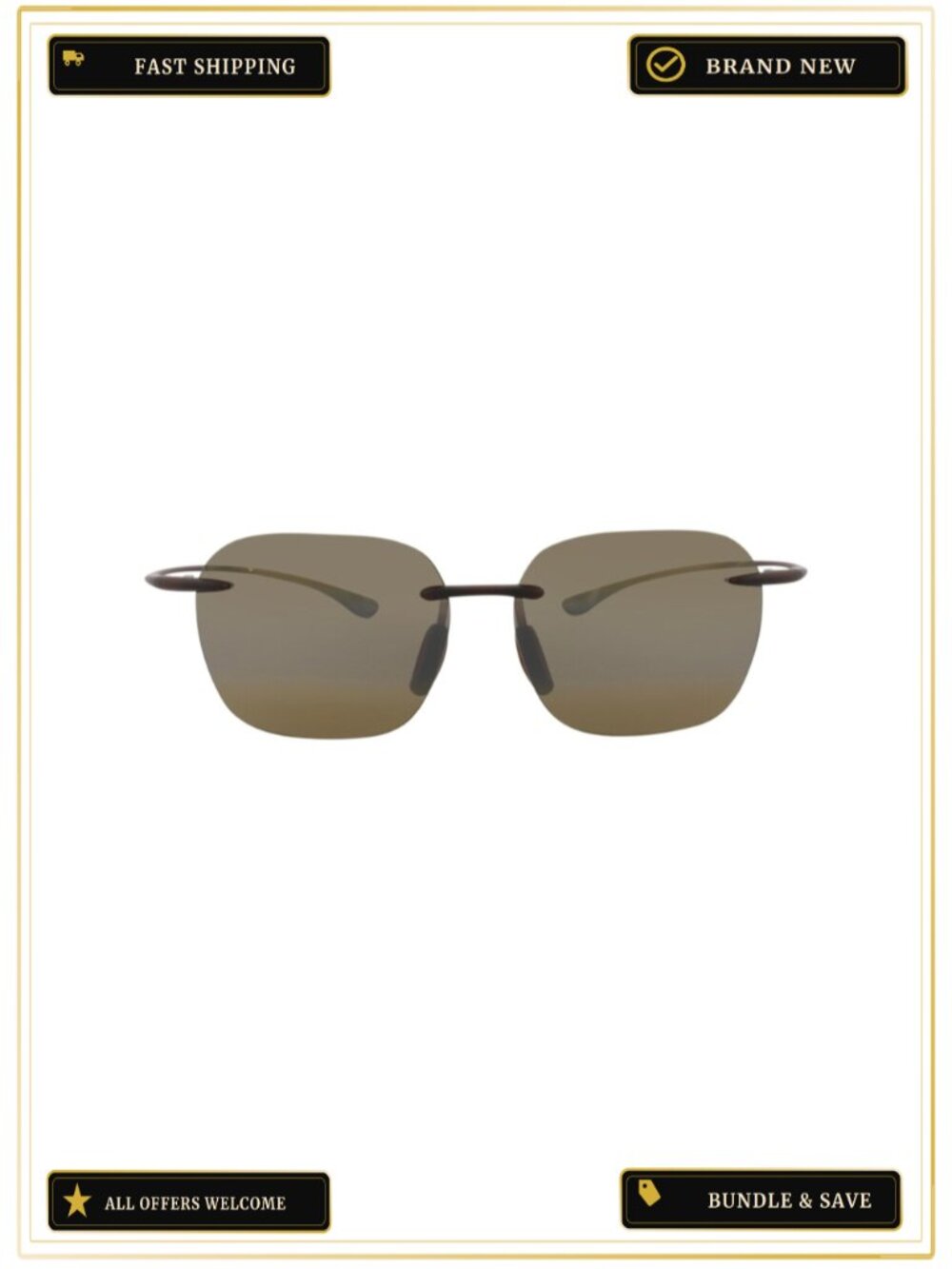 Square-Frame Nylon Sunglasses Brown Lens Unisex